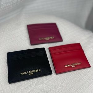 KARL LAGERFELD card holders black and red new